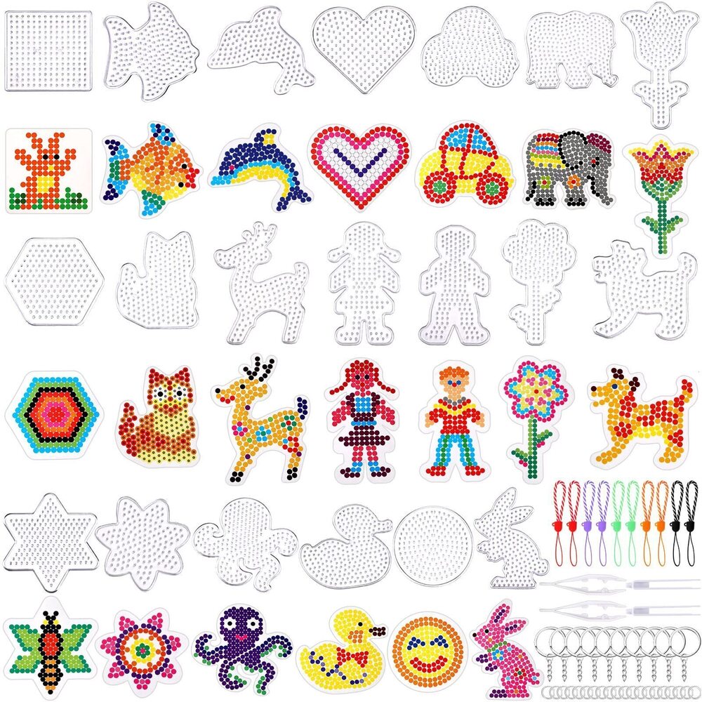 5522 20 Pieces 5mm Fuse Beads Pegboards Clear Animal Shape Plastic